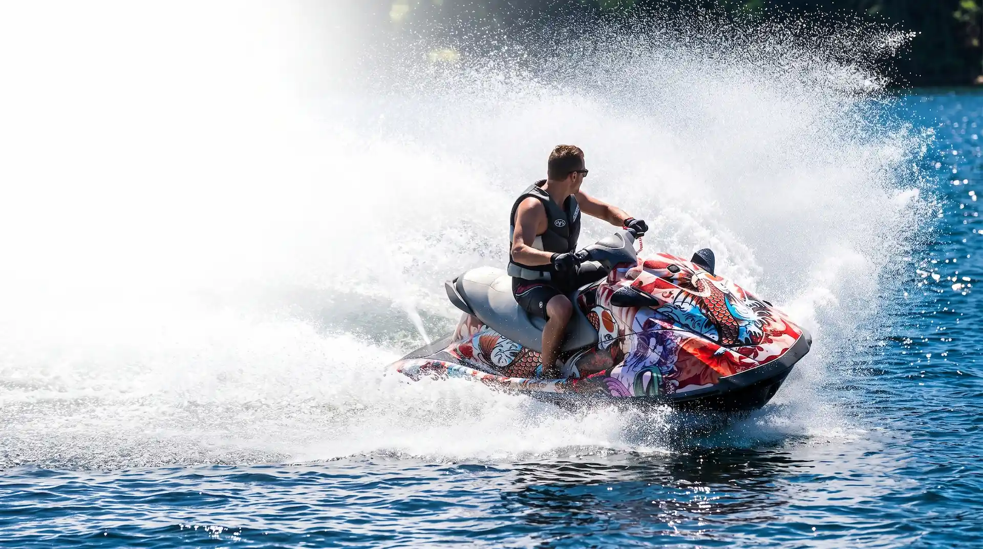 Jet Ski wrapped in the Tsunami design