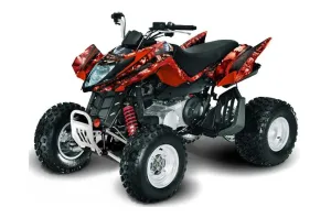 Arctic Cat DVX300 ATV Graphic Kit - All Years Mad Hatter Red