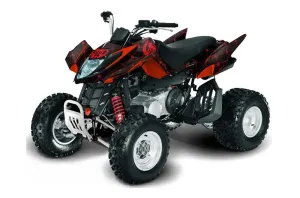 Arctic Cat DVX300 ATV Graphic Kit - All Years Silver Star - Reloaded Red