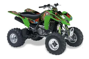 Kawasaki KFX 400 ATV Graphic Kit - 2003-2008 Ed Hardy - Pirates Green