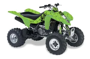 Kawasaki KFX 400 ATV Graphic Kit - 2003-2008 Silver Star - Reloaded Black
