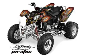 Polaris Predator 500 ATV Graphic Kit - 2002-2011 Ed Hardy - Pirates Red