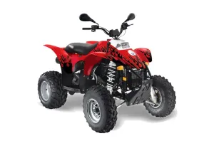 Polaris Trailblazer 350 ATV Graphic Kit - 1985-2009 Diamond Flames Red