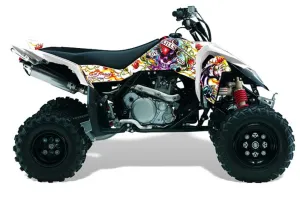 Suzuki LTR 450 ATV Graphic Kit - 2006-2009 Ed Hardy - Love Kills White