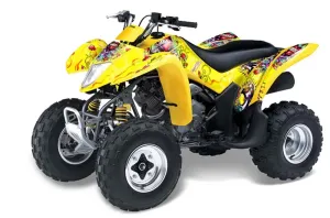 Suzuki LTZ 250 ATV Graphic Kit - 2004-2011 Ed Hardy - Love Kills Yellow