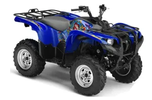 Yamaha Grizzly 700 / 550 ATV Graphic Kit - 2007-2014 Ed Hardy - Love Kills Blue