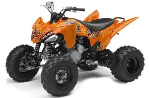 Yamaha Raptor 250 ATV Graphic Kit - 2008-2014 Ed Hardy - Love Kills Orange
