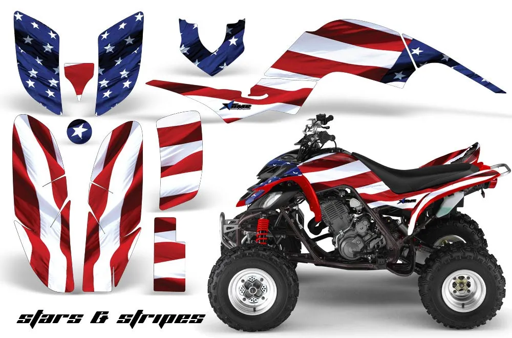Yamaha Raptor 660 ATV Graphic Kit - 2001-2005 Stars n Stripes Red