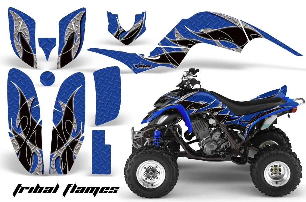 Yamaha Raptor 660 ATV Graphic Kit - 2001-2005 Tribal Flames Black