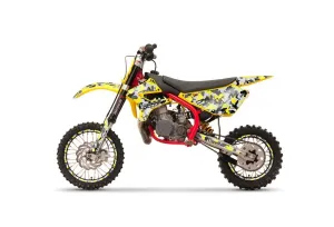 Cobra CX 50 Jr Dirt Bike Graphic Kit - 2003-2011 Vegas Baller Yellow