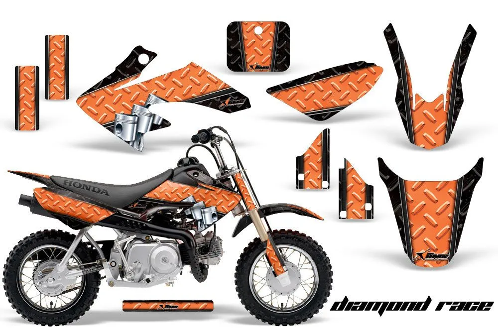 Honda CRF50 Dirt Bike Graphic Kit - 2004-2024 Diamond Race Red
