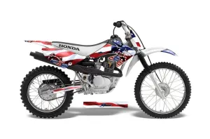 Honda CRF100 Dirt Bike Graphic Kit - 2004-2010 Sin and Stripes