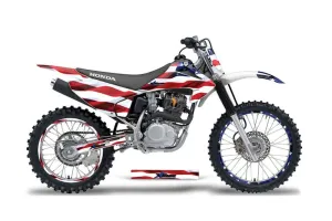 Honda CRF150 F Dirt Bike Graphic Kit - 2003-2007 Stars and Stripes Red White & Blue