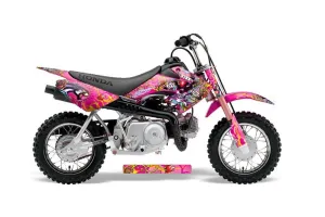 Honda CRF50 Dirt Bike Graphic Kit - 2004-2024 Ed Hardy - Love Kills Pink