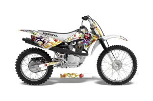 Honda CRF70 Dirt Bike Graphic Kit - 2004-2015 Ed Hardy - Love Kills White