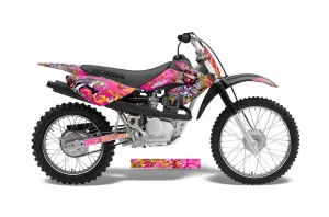 Honda CRF80 Dirt Bike Graphic Kit - 2004-2010 Ed Hardy - Love Kills Pink