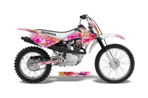 Honda CRF80 Dirt Bike Graphic Kit - 2004-2010 Motorhead Mandy Pink