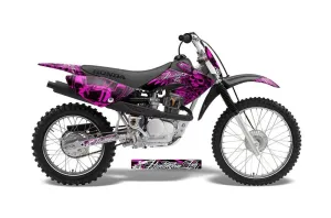 Honda CRF80 Dirt Bike Graphic Kit - 2004-2010 Skulls and Hammers Pink