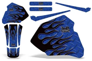 Honda XR100 Dirt Bike Graphic Kit - 1985-2000 Diamond Flames Blue