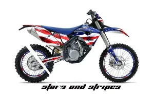 Husaberg FS / FE 450 Dirt Bike Graphic Kit - 2009-2012 Stars and Stripes Red White & Blue