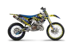 Husaberg TC / FC 300 Dirt Bike Graphic Kit - 2013-2014 Mad Hatter Yellow