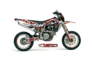 Husqvarna TC / TE 250 Dirt Bike Graphic Kit - 2005-2008 Mad Hatter Red