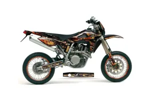 Husqvarna TC / TE 450 Dirt Bike Graphic Kit - 2005-2010 Firestorm Black