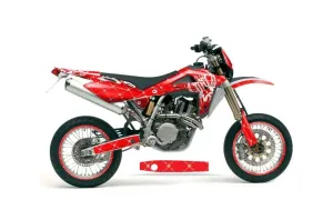 Husqvarna TC / TE 450 Dirt Bike Graphic Kit - 2005-2010 Silver Star - Reloaded Red