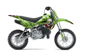 Kawasaki KLX110 Dirt Bike Graphic Kit - 2010-2025 Bone Collector Green