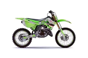 Kawasaki KX125 Dirt Bike Graphic Kit - 1999-2002 P40 Warhawk Green
