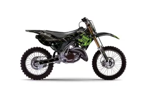 Kawasaki KX125 Dirt Bike Graphic Kit - 1999-2002 Silver Star - Reloaded Green