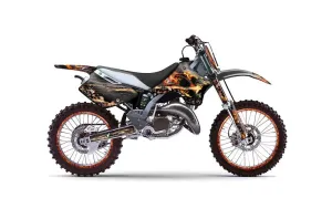 Kawasaki KX250 Dirt Bike Graphic Kit - 1994-1998 Firestorm Black