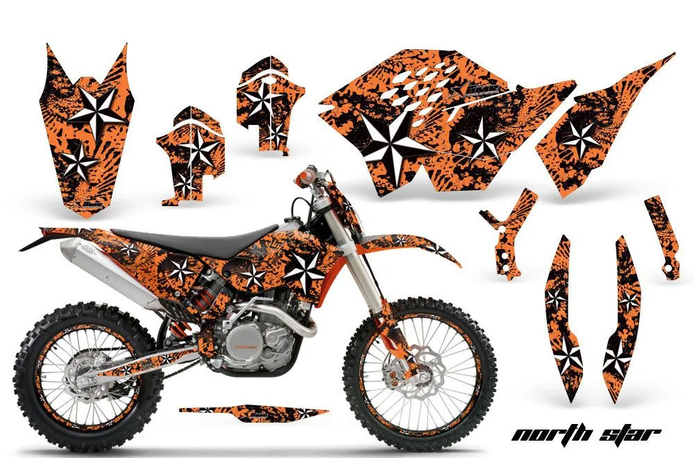 KTM C5 XCW 200/ 250 / 300 Dirt Bike Graphic Kit - 2011 North Star Orange