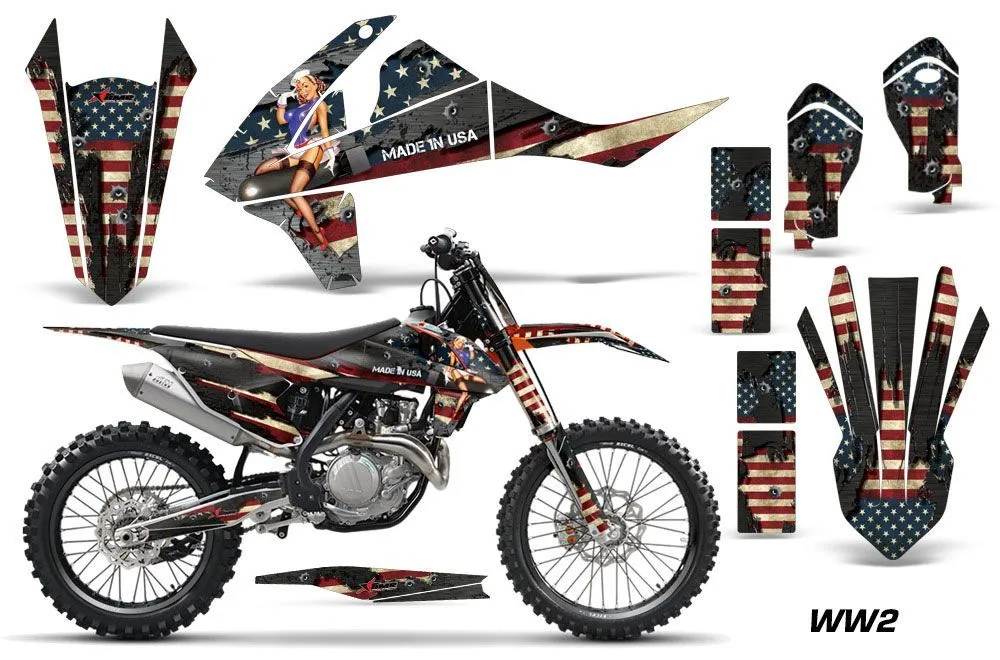 KTM SX-F / XC-F 250 / 350 / 450 Dirt Bike Custom Graphic Kit - 2016-2018
