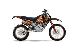 KTM C0 SX / MXC 4 Stroke Dirt Bike Graphic Kit - 1993-1997 Firestorm Black