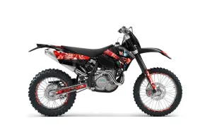 KTM C4 EXC Dirt Bike Graphic Kit - 2005-2007 Mad Hatter Red