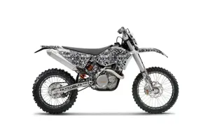 KTM C5 SX / SX-F 125 / 525 Dirt Bike Graphic Kit - 2007-2010 Skull Camo Black