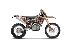 KTM C5 SX / SX-F 125 / 525 Dirt Bike Graphic Kit - 2007-2010 Urban Camo Orange