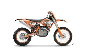 KTM C5 WCFW 250 Dirt Bike Graphic Kit - 2011 Tribal Flames White