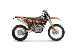 KTM C5 XCW 200/ 250 / 300 Dirt Bike Graphic Kit - 2011 Mad Hatter Orange
