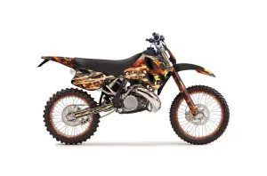 KTM C6 EXC 2 Stroke Dirt Bike Graphic Kit - 1993-1997 Firestorm Black