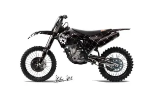 KTM C7 SX / SX-F Dirt Bike Graphic Kit - 2011-2012 Silver Star - Reloaded Black