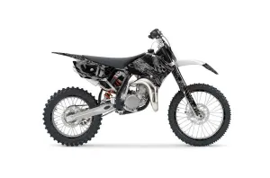 KTM SX 85 Dirt Bike Graphic Kit - 2006-2012 Skulls and Hammers Silver