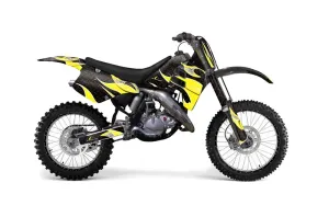 Suzuki RM 250 Dirt Bike Graphic Kit - 1989-1992 Tribal Flames Yellow