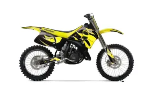 Suzuki RM 250 Dirt Bike Graphic Kit - 1993-1995 Tribal Flames Yellow