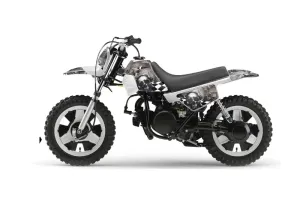 Yamaha PW80 Dirt Bike Graphic Kit - 1996-2006 Checkered Skull Silver