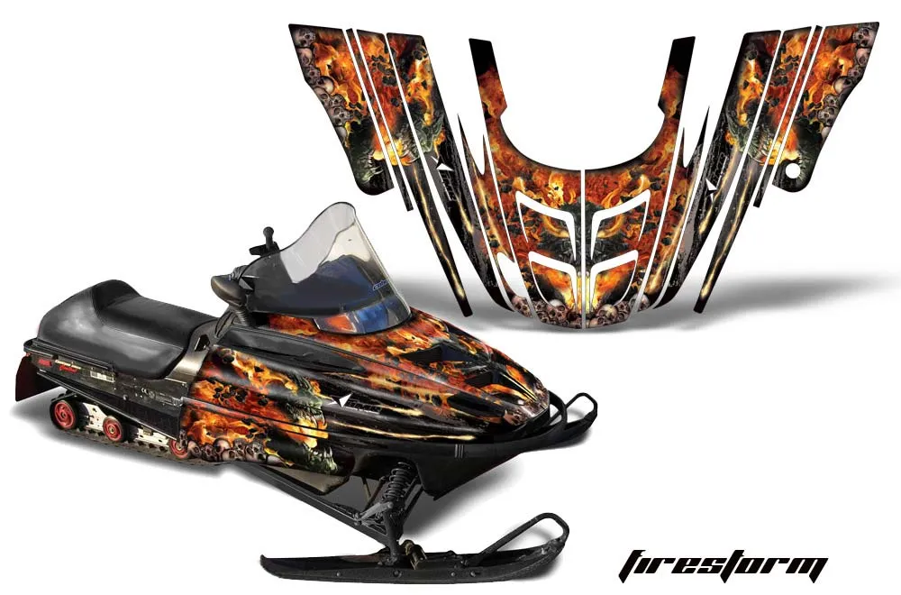 Polaris 700XC / 800XCR / 600 RMK Sled Graphic Kit - 1999-2003 Firestorm Black