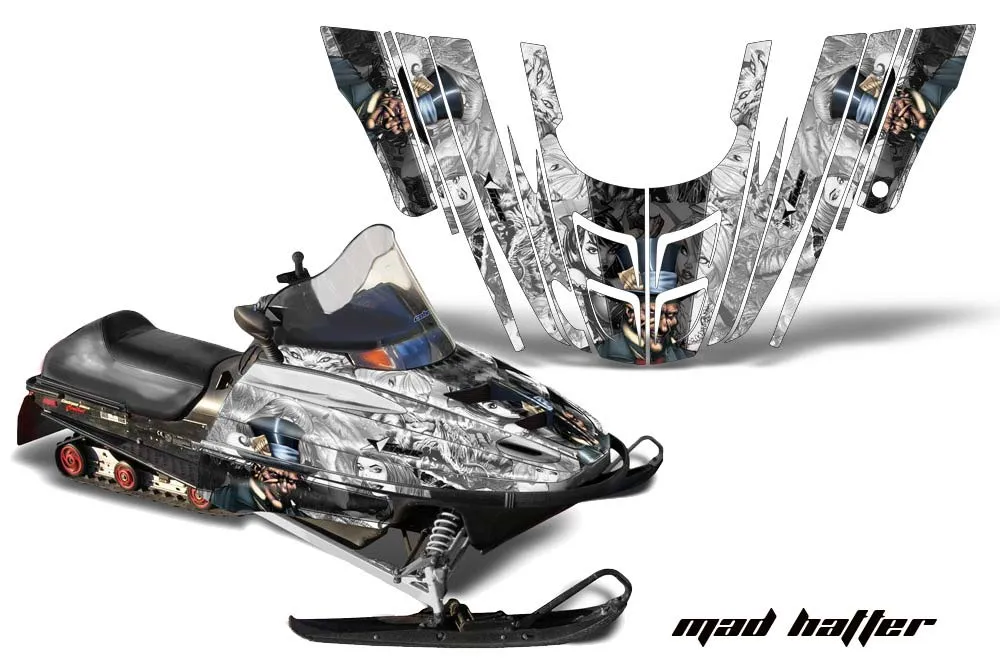 Polaris 700XC / 800XCR / 600 RMK Sled Graphic Kit - 1999-2003 Mad Hatter White