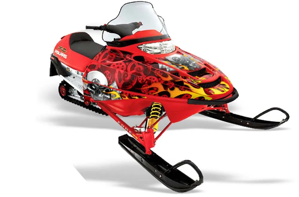 Polaris Edge Sled Graphic Kit - All Years Motorhead Red