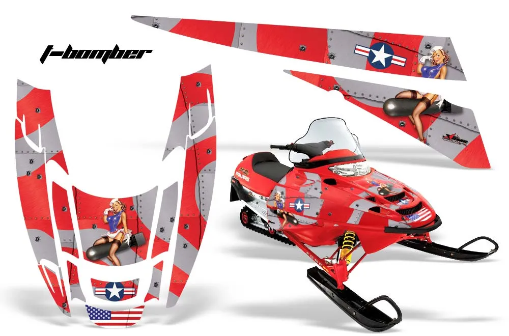 Polaris Edge Sled Graphic Kit - All Years T Bomber Red